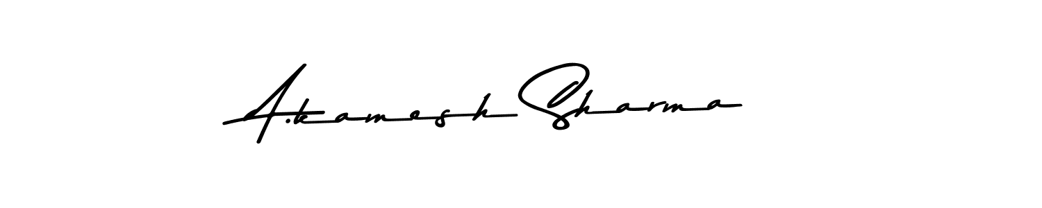 You should practise on your own different ways (Asem Kandis PERSONAL USE) to write your name (A.kamesh Sharma) in signature. don't let someone else do it for you. A.kamesh Sharma signature style 9 images and pictures png