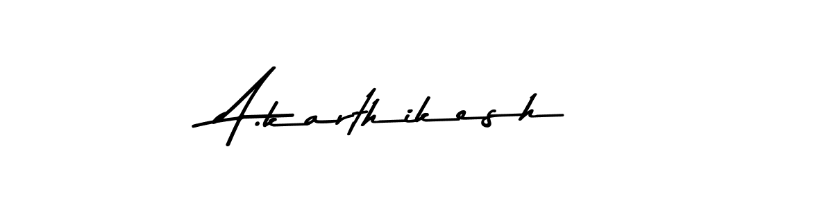 The best way (Asem Kandis PERSONAL USE) to make a short signature is to pick only two or three words in your name. The name A.karthikesh include a total of six letters. For converting this name. A.karthikesh signature style 9 images and pictures png