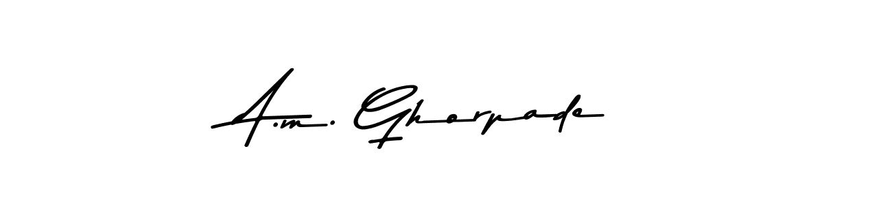 The best way (Asem Kandis PERSONAL USE) to make a short signature is to pick only two or three words in your name. The name A.m. Ghorpade include a total of six letters. For converting this name. A.m. Ghorpade signature style 9 images and pictures png