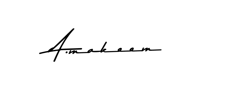 How to make A.makeem name signature. Use Asem Kandis PERSONAL USE style for creating short signs online. This is the latest handwritten sign. A.makeem signature style 9 images and pictures png