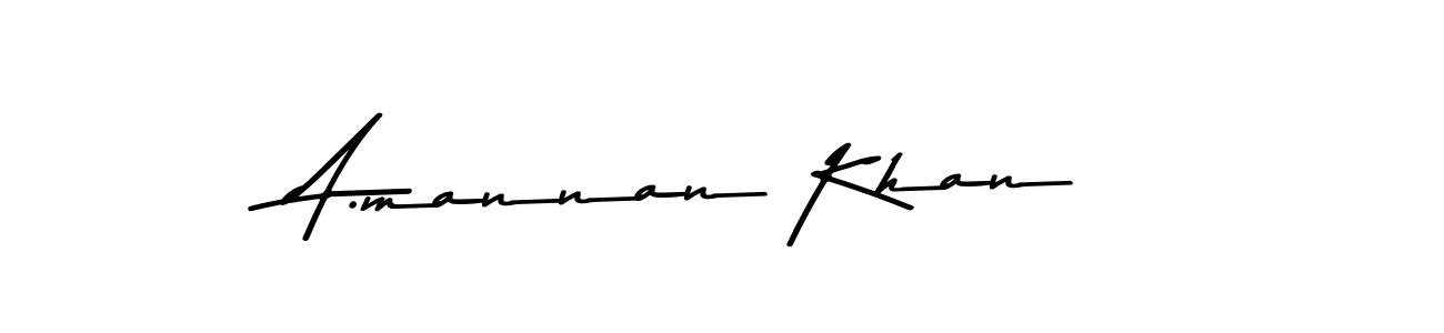 How to make A.mannan Khan name signature. Use Asem Kandis PERSONAL USE style for creating short signs online. This is the latest handwritten sign. A.mannan Khan signature style 9 images and pictures png