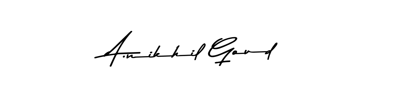 You should practise on your own different ways (Asem Kandis PERSONAL USE) to write your name (A.nikhil Goud) in signature. don't let someone else do it for you. A.nikhil Goud signature style 9 images and pictures png