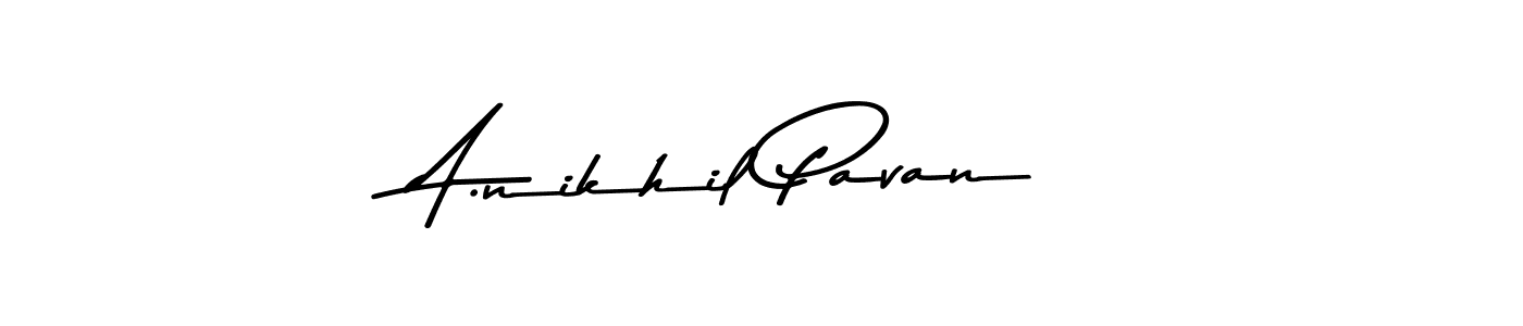 How to make A.nikhil Pavan signature? Asem Kandis PERSONAL USE is a professional autograph style. Create handwritten signature for A.nikhil Pavan name. A.nikhil Pavan signature style 9 images and pictures png