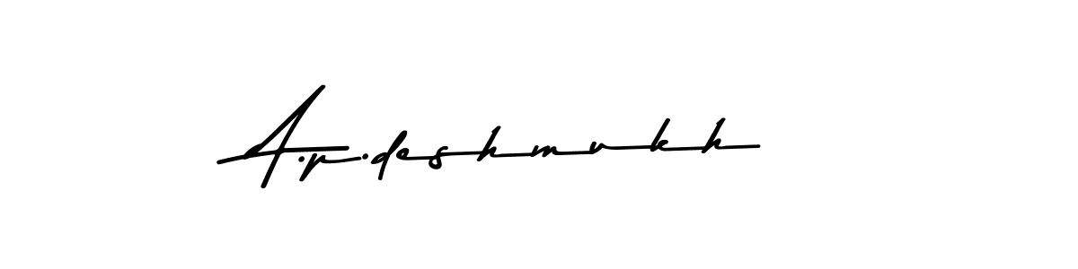 How to make A.p.deshmukh signature? Asem Kandis PERSONAL USE is a professional autograph style. Create handwritten signature for A.p.deshmukh name. A.p.deshmukh signature style 9 images and pictures png