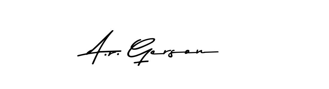 Create a beautiful signature design for name A.r. Gerson. With this signature (Asem Kandis PERSONAL USE) fonts, you can make a handwritten signature for free. A.r. Gerson signature style 9 images and pictures png