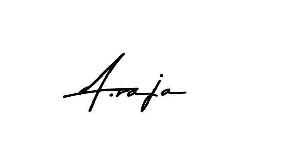 How to make A.raja name signature. Use Asem Kandis PERSONAL USE style for creating short signs online. This is the latest handwritten sign. A.raja signature style 9 images and pictures png