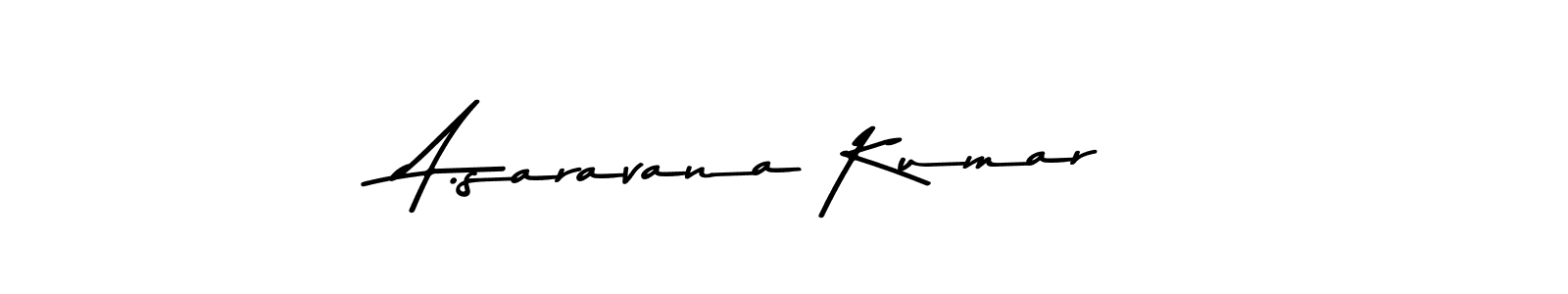 The best way (Asem Kandis PERSONAL USE) to make a short signature is to pick only two or three words in your name. The name A.saravana Kumar include a total of six letters. For converting this name. A.saravana Kumar signature style 9 images and pictures png