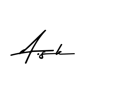 Create a beautiful signature design for name A.sk. With this signature (Asem Kandis PERSONAL USE) fonts, you can make a handwritten signature for free. A.sk signature style 9 images and pictures png