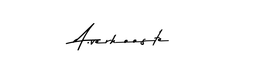 How to make A.verhooste name signature. Use Asem Kandis PERSONAL USE style for creating short signs online. This is the latest handwritten sign. A.verhooste signature style 9 images and pictures png