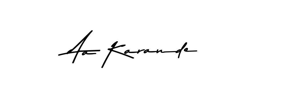 How to make Aa Karande name signature. Use Asem Kandis PERSONAL USE style for creating short signs online. This is the latest handwritten sign. Aa Karande signature style 9 images and pictures png