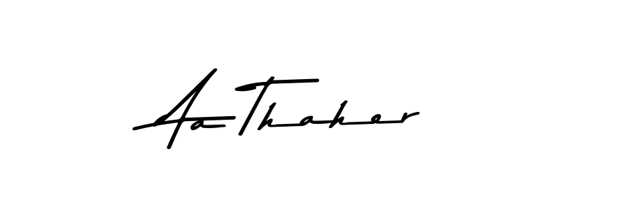 if you are searching for the best signature style for your name Aa Thaher. so please give up your signature search. here we have designed multiple signature styles  using Asem Kandis PERSONAL USE. Aa Thaher signature style 9 images and pictures png