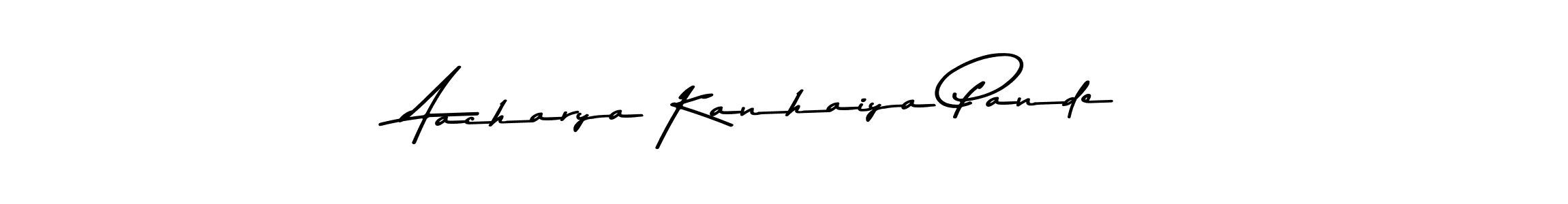 The best way (Asem Kandis PERSONAL USE) to make a short signature is to pick only two or three words in your name. The name Aacharya Kanhaiya Pande include a total of six letters. For converting this name. Aacharya Kanhaiya Pande signature style 9 images and pictures png
