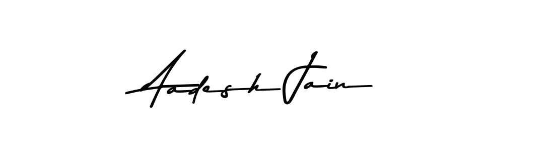 How to make Aadesh Jain name signature. Use Asem Kandis PERSONAL USE style for creating short signs online. This is the latest handwritten sign. Aadesh Jain signature style 9 images and pictures png
