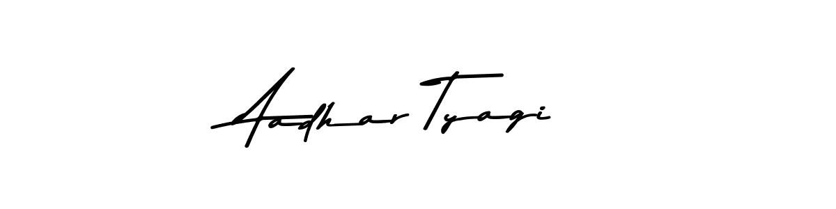 How to make Aadhar Tyagi name signature. Use Asem Kandis PERSONAL USE style for creating short signs online. This is the latest handwritten sign. Aadhar Tyagi signature style 9 images and pictures png