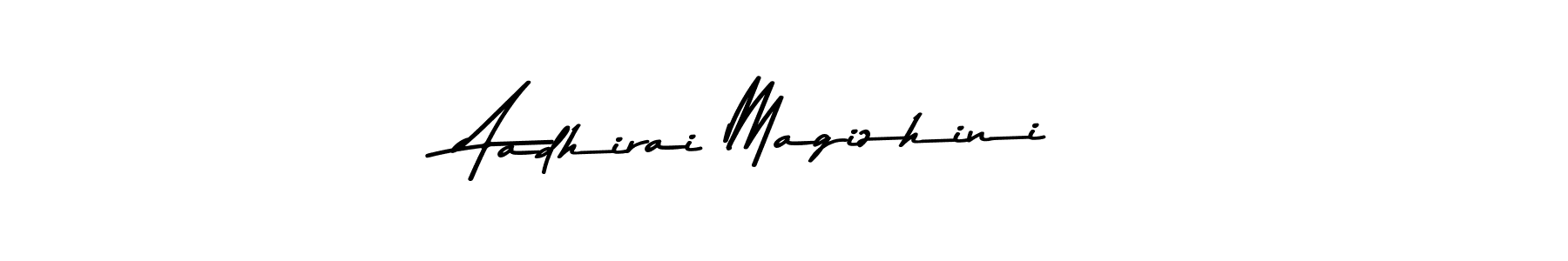 if you are searching for the best signature style for your name Aadhirai Magizhini. so please give up your signature search. here we have designed multiple signature styles  using Asem Kandis PERSONAL USE. Aadhirai Magizhini signature style 9 images and pictures png