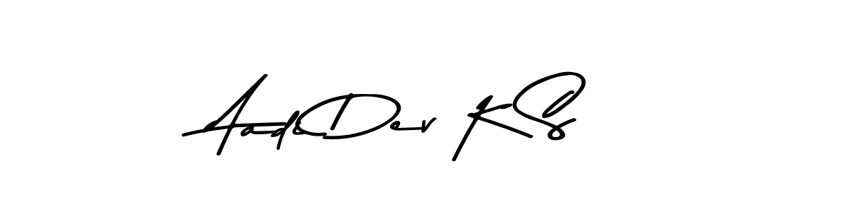 Use a signature maker to create a handwritten signature online. With this signature software, you can design (Asem Kandis PERSONAL USE) your own signature for name Aadi Dev K S. Aadi Dev K S signature style 9 images and pictures png