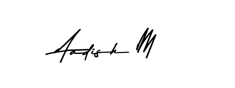 if you are searching for the best signature style for your name Aadish M. so please give up your signature search. here we have designed multiple signature styles  using Asem Kandis PERSONAL USE. Aadish M signature style 9 images and pictures png