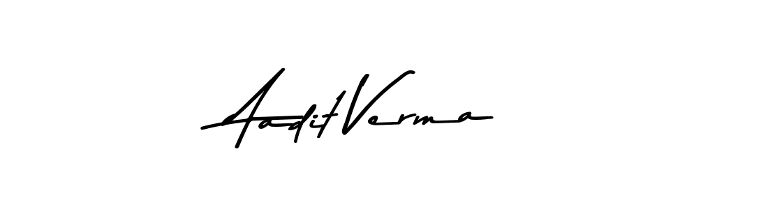 How to make Aadit Verma name signature. Use Asem Kandis PERSONAL USE style for creating short signs online. This is the latest handwritten sign. Aadit Verma signature style 9 images and pictures png