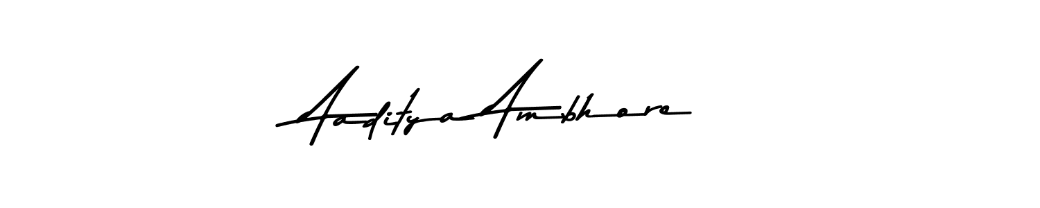 How to make Aaditya Ambhore name signature. Use Asem Kandis PERSONAL USE style for creating short signs online. This is the latest handwritten sign. Aaditya Ambhore signature style 9 images and pictures png