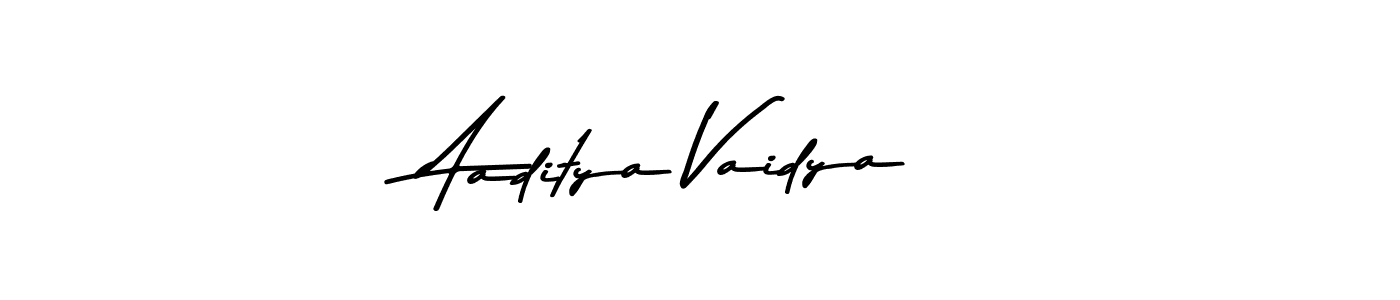 Create a beautiful signature design for name Aaditya Vaidya. With this signature (Asem Kandis PERSONAL USE) fonts, you can make a handwritten signature for free. Aaditya Vaidya signature style 9 images and pictures png