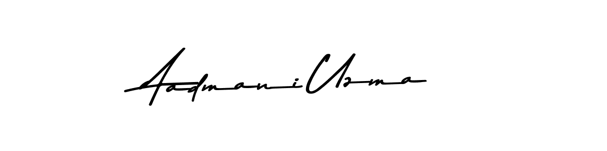 if you are searching for the best signature style for your name Aadmani Uzma. so please give up your signature search. here we have designed multiple signature styles  using Asem Kandis PERSONAL USE. Aadmani Uzma signature style 9 images and pictures png