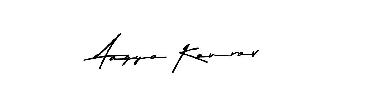 How to make Aagya Kourav name signature. Use Asem Kandis PERSONAL USE style for creating short signs online. This is the latest handwritten sign. Aagya Kourav signature style 9 images and pictures png