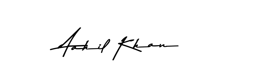 How to make Aahil Khan name signature. Use Asem Kandis PERSONAL USE style for creating short signs online. This is the latest handwritten sign. Aahil Khan signature style 9 images and pictures png