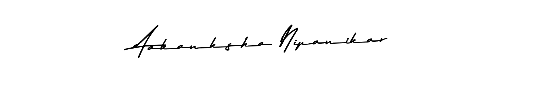 Make a beautiful signature design for name Aakanksha Nipanikar. With this signature (Asem Kandis PERSONAL USE) style, you can create a handwritten signature for free. Aakanksha Nipanikar signature style 9 images and pictures png