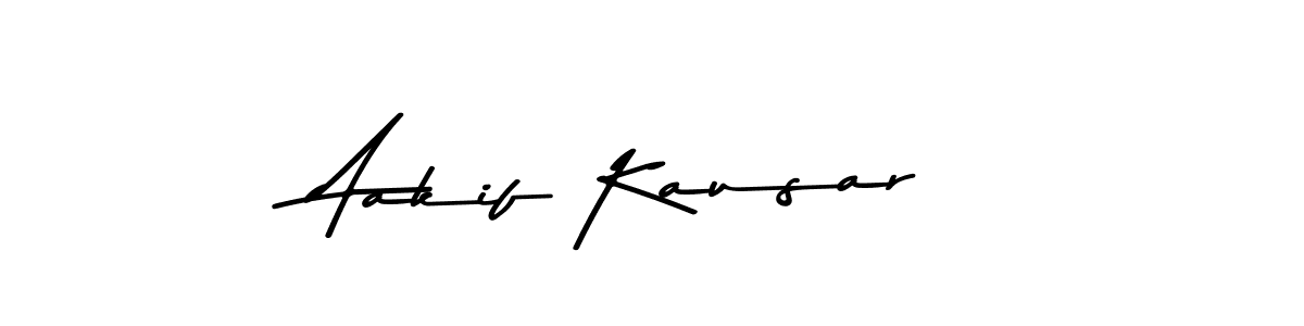 How to make Aakif Kausar name signature. Use Asem Kandis PERSONAL USE style for creating short signs online. This is the latest handwritten sign. Aakif Kausar signature style 9 images and pictures png