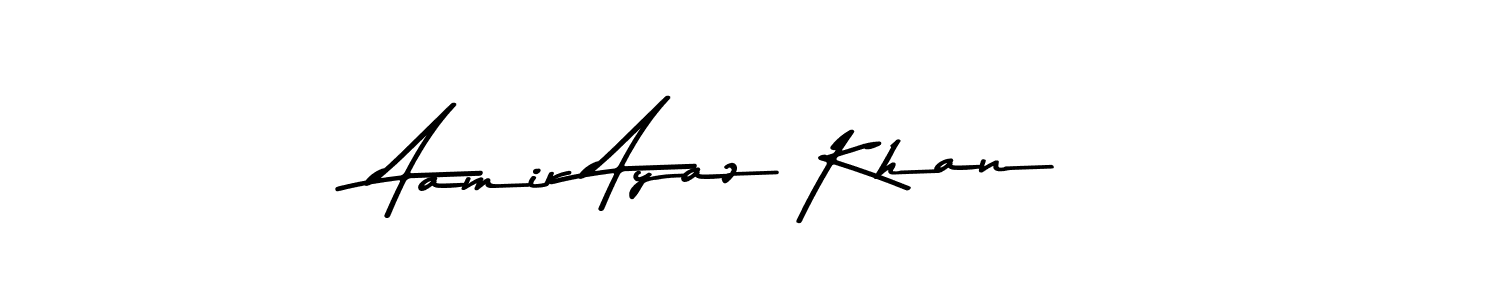 Make a beautiful signature design for name Aamir Ayaz Khan. With this signature (Asem Kandis PERSONAL USE) style, you can create a handwritten signature for free. Aamir Ayaz Khan signature style 9 images and pictures png