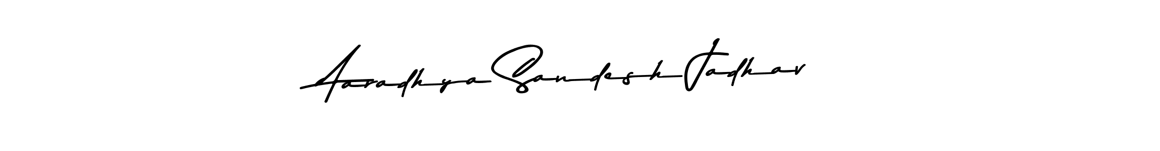 How to make Aaradhya Sandesh Jadhav name signature. Use Asem Kandis PERSONAL USE style for creating short signs online. This is the latest handwritten sign. Aaradhya Sandesh Jadhav signature style 9 images and pictures png