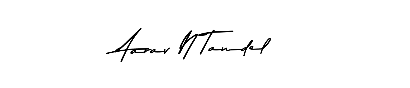 How to make Aarav N Tandel name signature. Use Asem Kandis PERSONAL USE style for creating short signs online. This is the latest handwritten sign. Aarav N Tandel signature style 9 images and pictures png