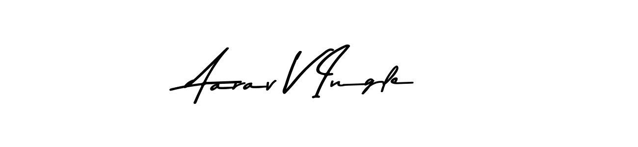 This is the best signature style for the Aarav V Ingle name. Also you like these signature font (Asem Kandis PERSONAL USE). Mix name signature. Aarav V Ingle signature style 9 images and pictures png