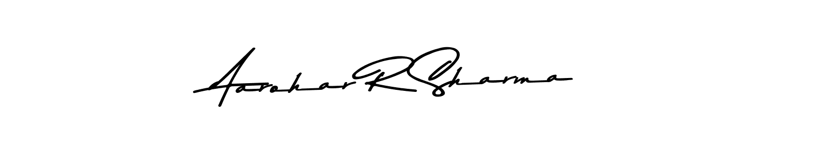 The best way (Asem Kandis PERSONAL USE) to make a short signature is to pick only two or three words in your name. The name Aarohar R Sharma include a total of six letters. For converting this name. Aarohar R Sharma signature style 9 images and pictures png