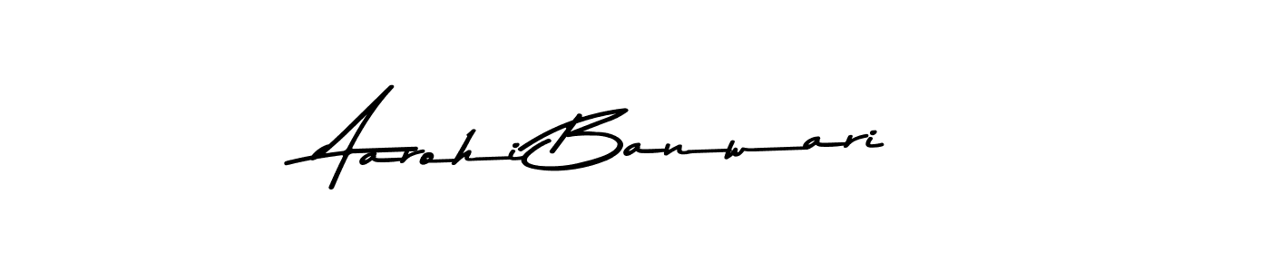 How to make Aarohi Banwari name signature. Use Asem Kandis PERSONAL USE style for creating short signs online. This is the latest handwritten sign. Aarohi Banwari signature style 9 images and pictures png