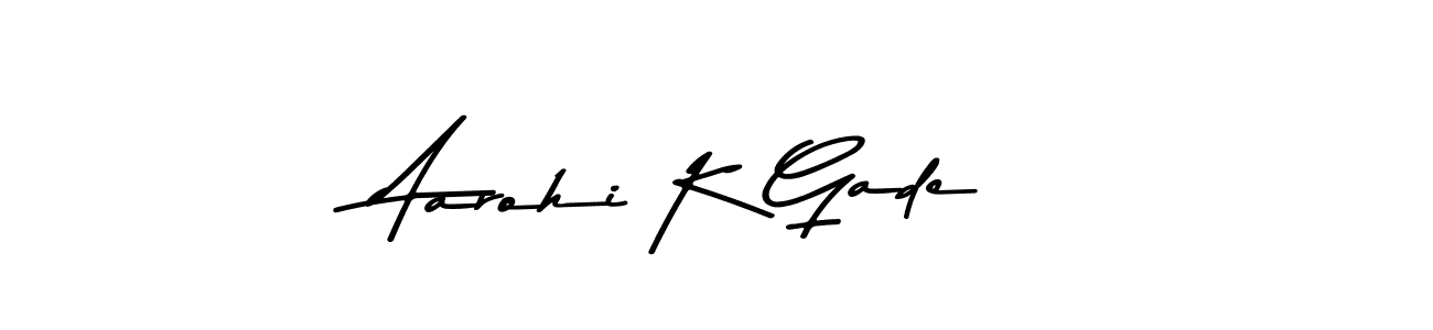 This is the best signature style for the Aarohi K Gade name. Also you like these signature font (Asem Kandis PERSONAL USE). Mix name signature. Aarohi K Gade signature style 9 images and pictures png