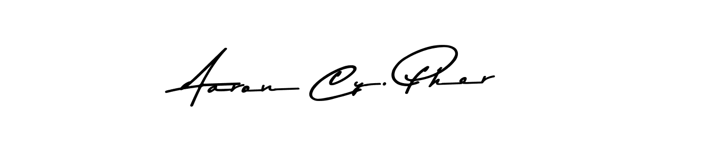 Aaron Cy. Pher stylish signature style. Best Handwritten Sign (Asem Kandis PERSONAL USE) for my name. Handwritten Signature Collection Ideas for my name Aaron Cy. Pher. Aaron Cy. Pher signature style 9 images and pictures png