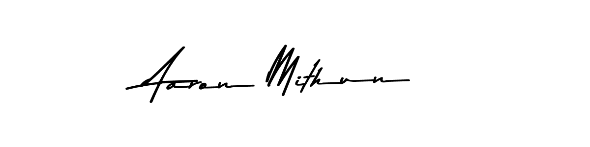 Aaron Mithun stylish signature style. Best Handwritten Sign (Asem Kandis PERSONAL USE) for my name. Handwritten Signature Collection Ideas for my name Aaron Mithun. Aaron Mithun signature style 9 images and pictures png