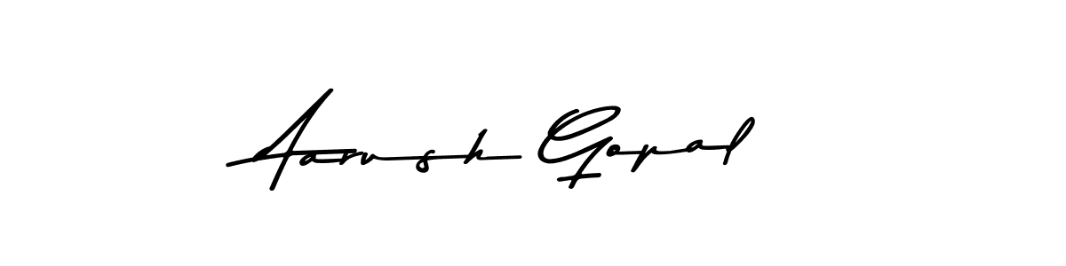 How to make Aarush Gopal name signature. Use Asem Kandis PERSONAL USE style for creating short signs online. This is the latest handwritten sign. Aarush Gopal signature style 9 images and pictures png