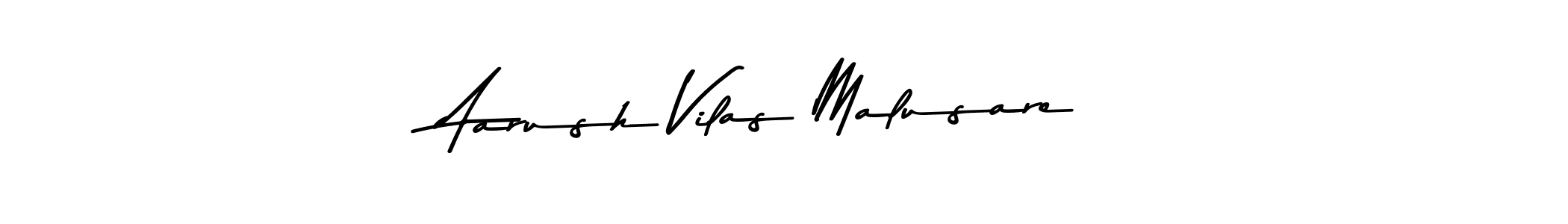 How to make Aarush Vilas Malusare name signature. Use Asem Kandis PERSONAL USE style for creating short signs online. This is the latest handwritten sign. Aarush Vilas Malusare signature style 9 images and pictures png