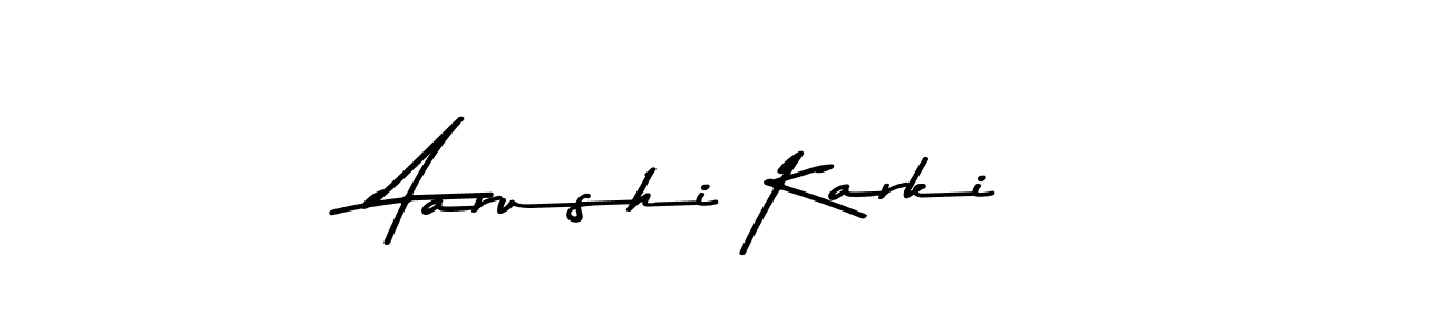 Create a beautiful signature design for name Aarushi Karki. With this signature (Asem Kandis PERSONAL USE) fonts, you can make a handwritten signature for free. Aarushi Karki signature style 9 images and pictures png