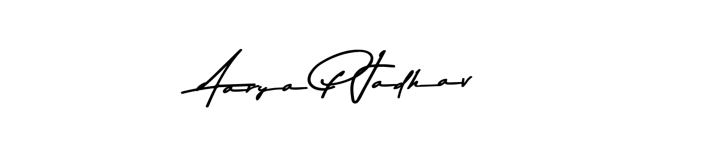 Create a beautiful signature design for name Aarya P Jadhav. With this signature (Asem Kandis PERSONAL USE) fonts, you can make a handwritten signature for free. Aarya P Jadhav signature style 9 images and pictures png