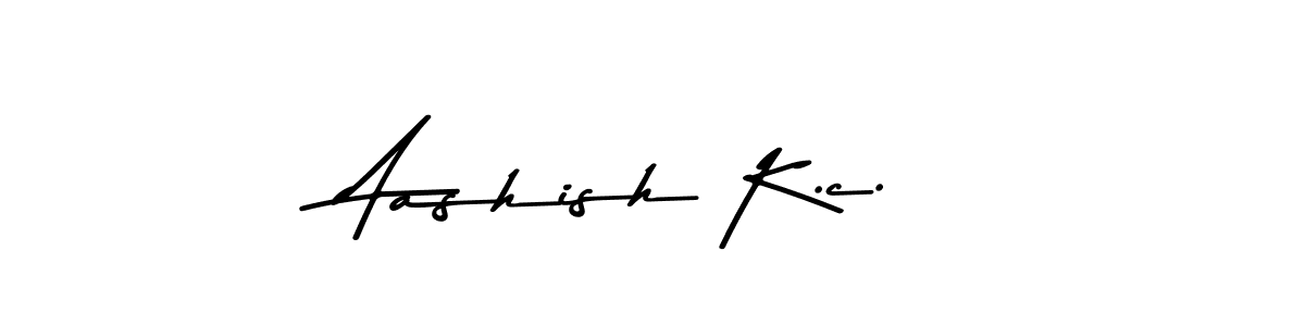 How to make Aashish K.c. name signature. Use Asem Kandis PERSONAL USE style for creating short signs online. This is the latest handwritten sign. Aashish K.c. signature style 9 images and pictures png