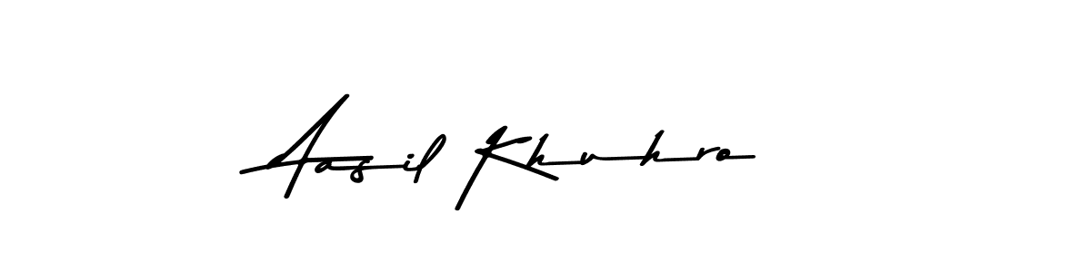 Make a beautiful signature design for name Aasil Khuhro. With this signature (Asem Kandis PERSONAL USE) style, you can create a handwritten signature for free. Aasil Khuhro signature style 9 images and pictures png