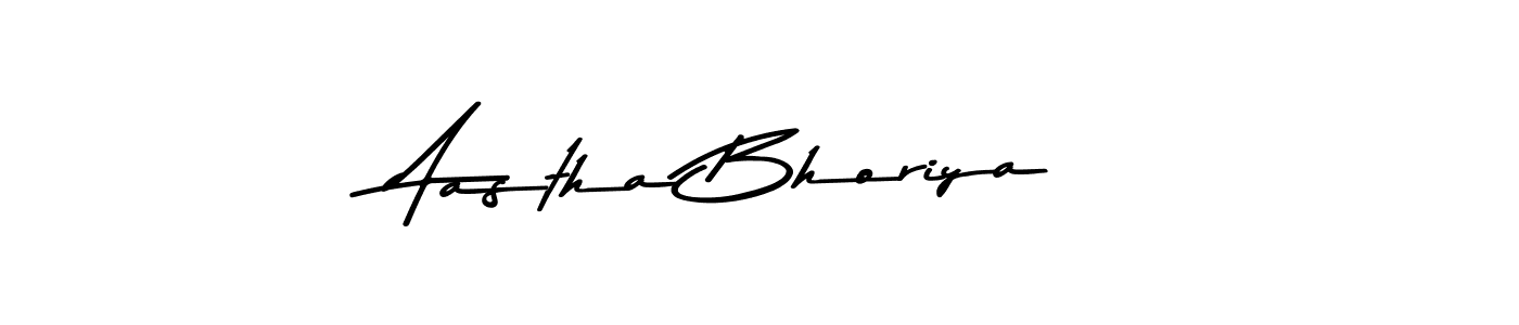 How to make Aastha Bhoriya name signature. Use Asem Kandis PERSONAL USE style for creating short signs online. This is the latest handwritten sign. Aastha Bhoriya signature style 9 images and pictures png