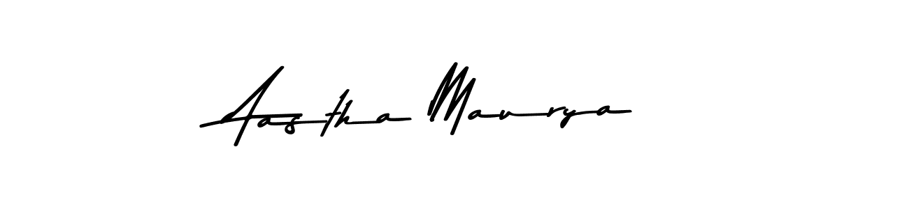 Make a beautiful signature design for name Aastha Maurya. With this signature (Asem Kandis PERSONAL USE) style, you can create a handwritten signature for free. Aastha Maurya signature style 9 images and pictures png