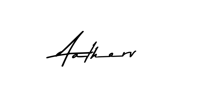 How to make Aatherv name signature. Use Asem Kandis PERSONAL USE style for creating short signs online. This is the latest handwritten sign. Aatherv signature style 9 images and pictures png