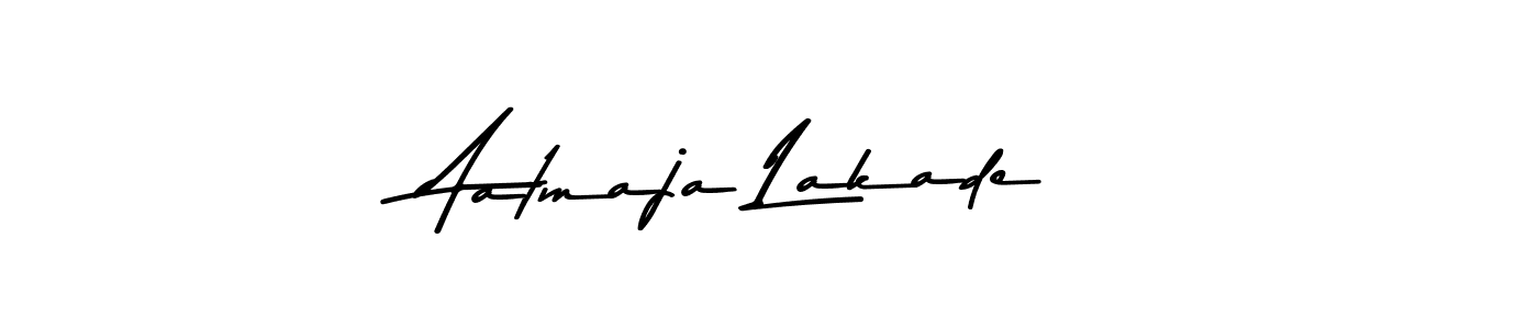 How to make Aatmaja Lakade name signature. Use Asem Kandis PERSONAL USE style for creating short signs online. This is the latest handwritten sign. Aatmaja Lakade signature style 9 images and pictures png