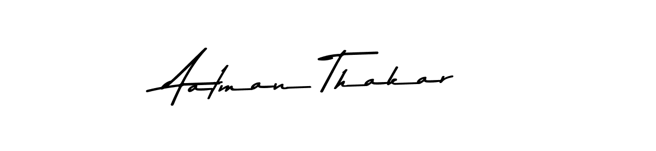 The best way (Asem Kandis PERSONAL USE) to make a short signature is to pick only two or three words in your name. The name Aatman Thakar include a total of six letters. For converting this name. Aatman Thakar signature style 9 images and pictures png