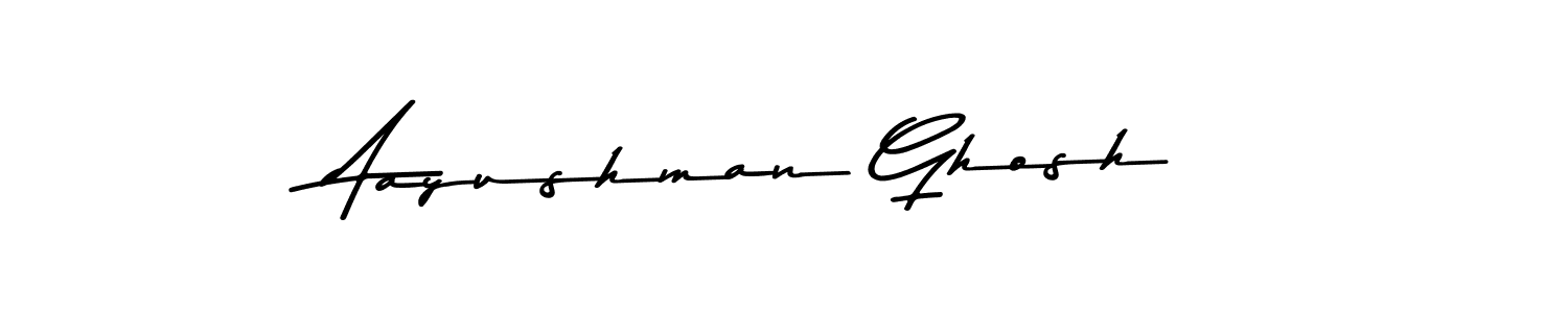 Create a beautiful signature design for name Aayushman Ghosh. With this signature (Asem Kandis PERSONAL USE) fonts, you can make a handwritten signature for free. Aayushman Ghosh signature style 9 images and pictures png
